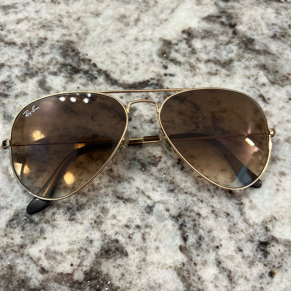 Gold Ray-Band Aviators
